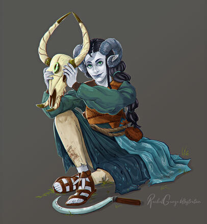 Hope DnD tiefling character art